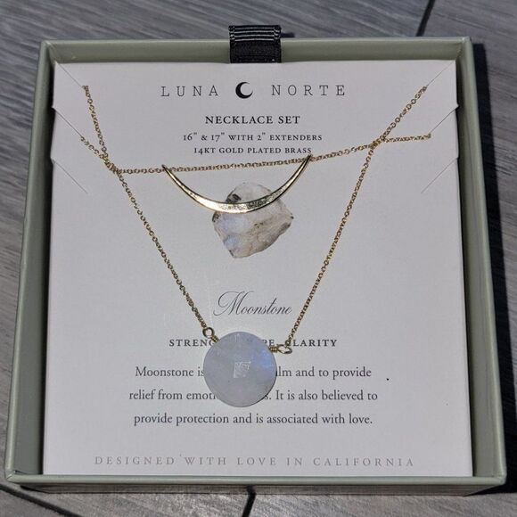 Luna Norte Women's Necklace Set 16" & 17" With 2" Extender - Picture 6 of 7